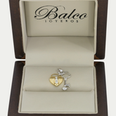 Dije Corazon y Llave con Diamantes .05 puntos Oro 14K